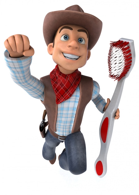 Cowboy amusant - Illustration 3D