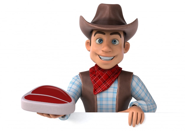 Cowboy amusant - Illustration 3D