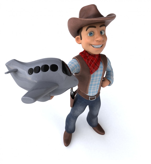 Cowboy amusant - Illustration 3D