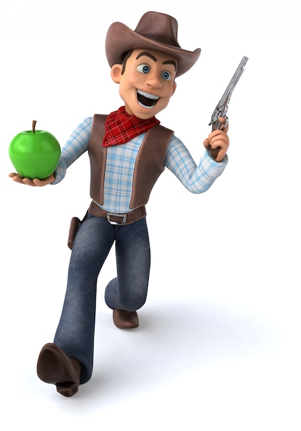 Cowboy amusant - Illustration 3D