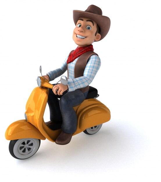 Cowboy amusant - Illustration 3D