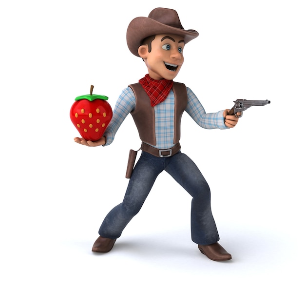 Cowboy amusant - Illustration 3D