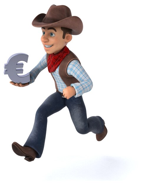 Cowboy amusant - Illustration 3D