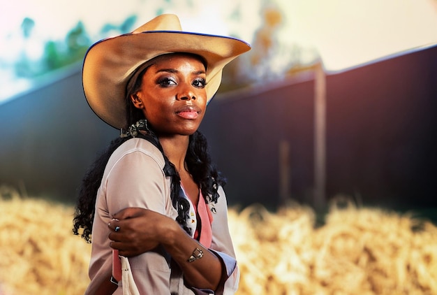 Photo cowboy sur le dutty dans la ferme