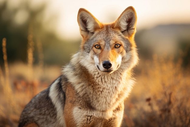 Coyote dans la nature en gros plan