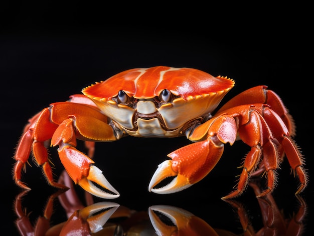Photo crab studio shot isolé sur un fond noir clair ai générative