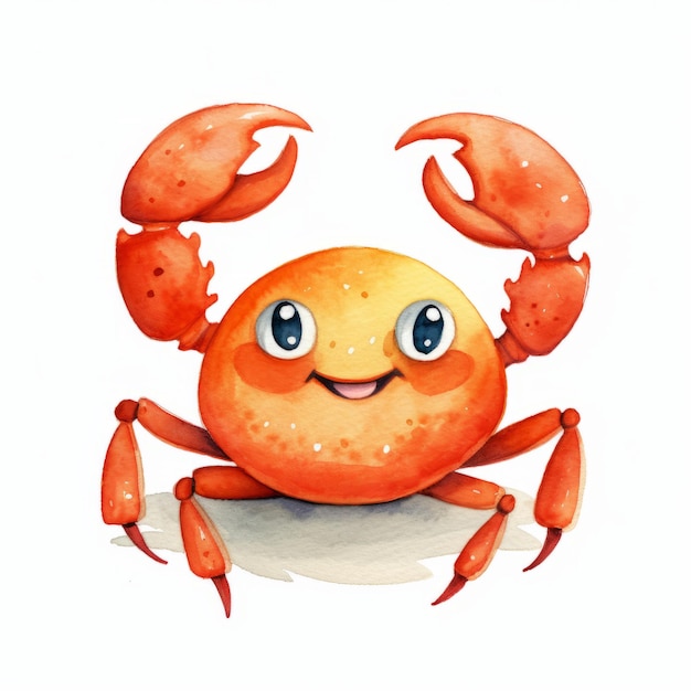 Photo un crabe animé à l'aquarelle avec une énergie ludique