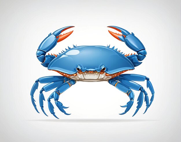 crabe bleu sur fond blanc