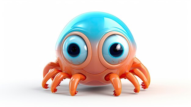 Un crabe bleu avec de grands yeux et des yeux bleus.