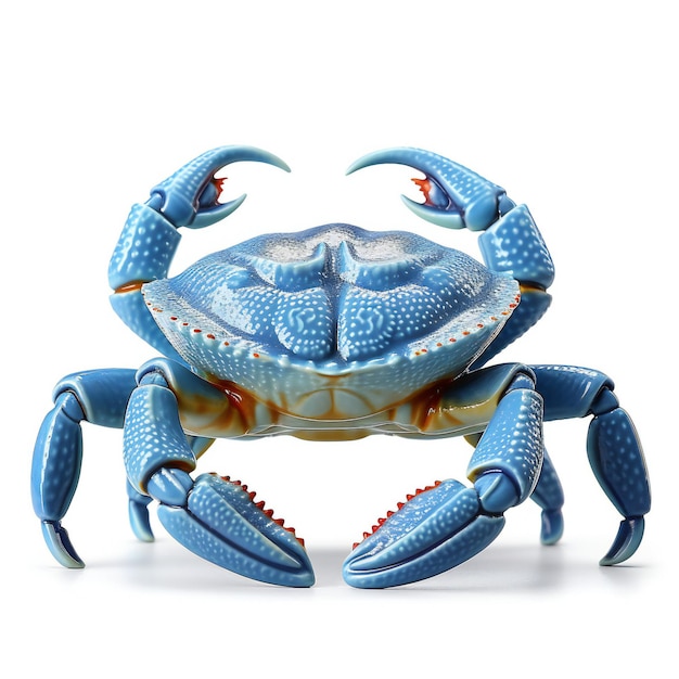 crabe bleu isolé sur fond blanc