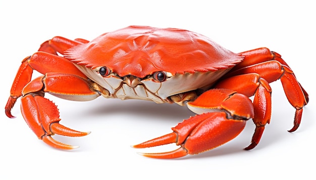 Crabe doré isolé sur fond blanc généré par l'IA