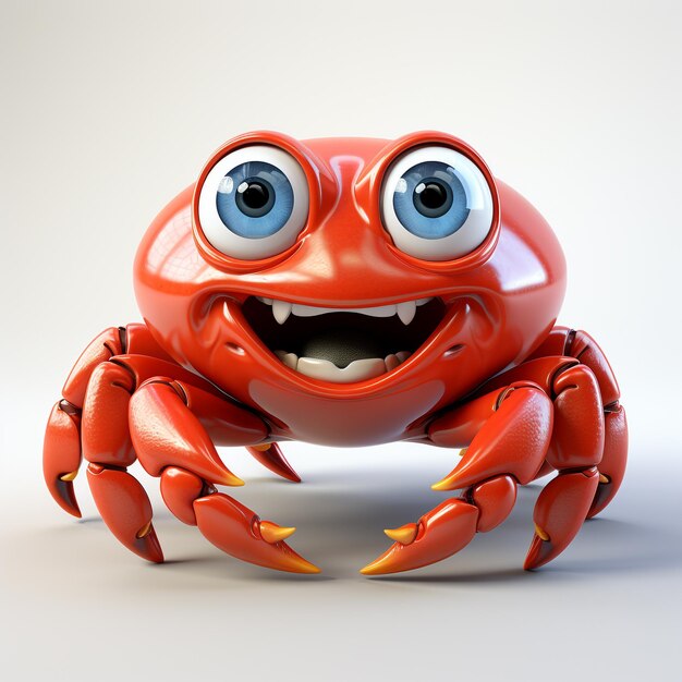 Photo un crabe mignon de dessin animé en 3d