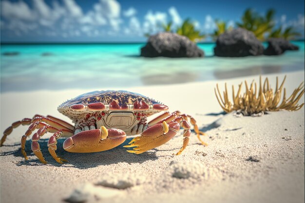 Un crabe sur une plage