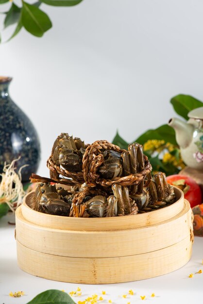 Crabe poilu de shanghai au crabe chinois cru