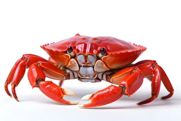 Un crabe rouge sur fond blanc