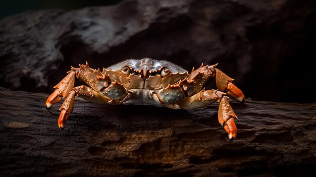 Un crabe rouge géant sur une assiette avec des baguettes sur le côté photographie de fruits de mer