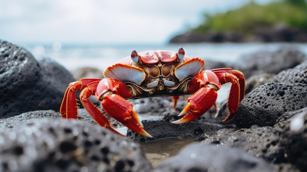 Le crabe rouge sur la plage