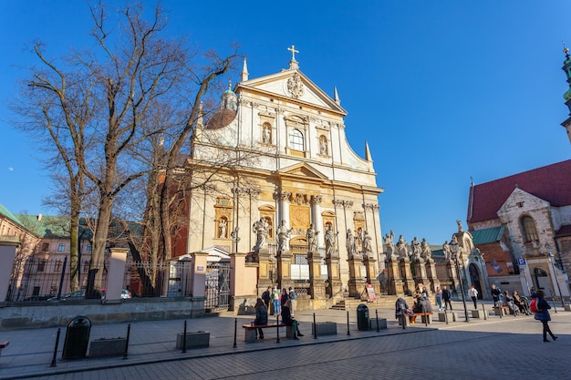 Cracovie Pologne 14 mars 2022 Église Saints Pierre et Paul à Cracovie