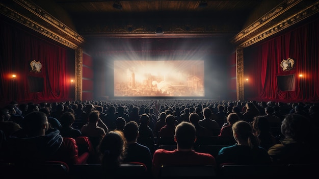 Écran de cinéma vide avec public