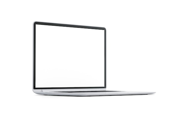 Écran d'ordinateur portable blanc vierge maquette moniteur pc vide isolé maquette écran d'ordinateur moderne clair