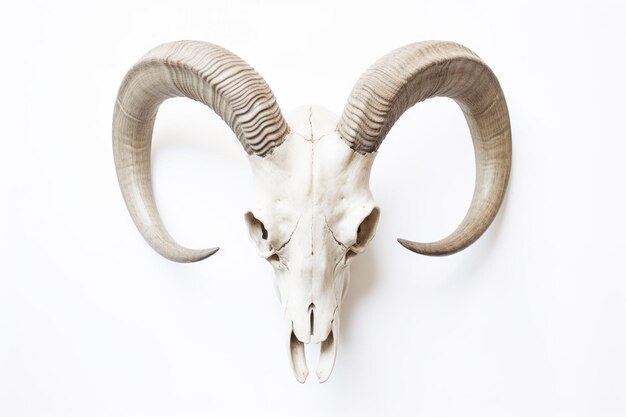 Photo crâne de chèvre sur fond blanc