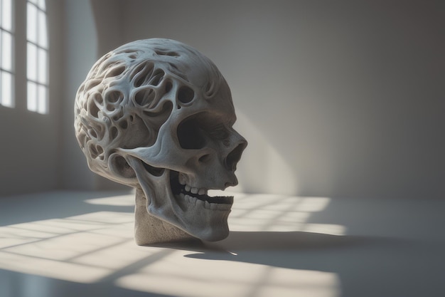 crâne avec fond blanc rendu 3 dcrâne avec fond blanc rendu 3 dcrâne humain wi