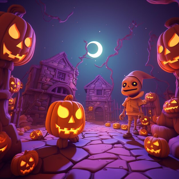 crâne modèle 3D Crâne Halloween fond Halloween