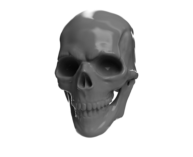 Crâne avec rendu 3d de la mâchoire ouverte gauche