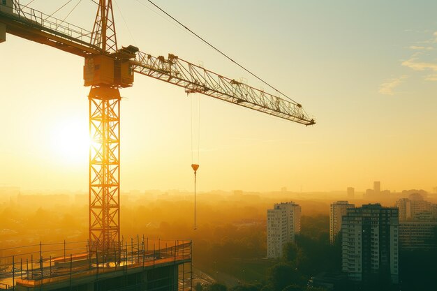 Crane à tour de renouvellement urbain dans un parc d'énergie éolienne