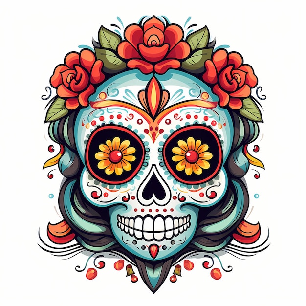 crânes et fleurs dia de los muertos 17