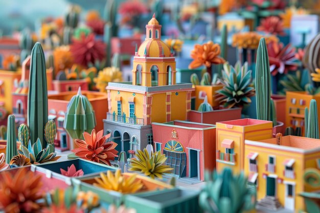 Les crânes de sucre d'Origami Paper Town pour l'essence de Da de los Muertos