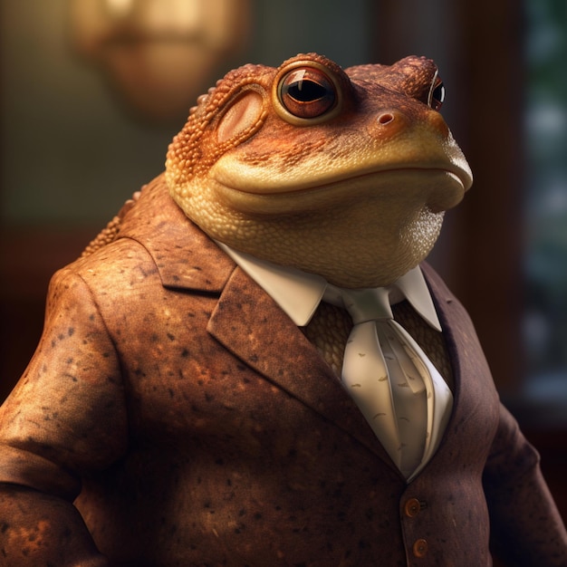 Crapaud en costume IA générative