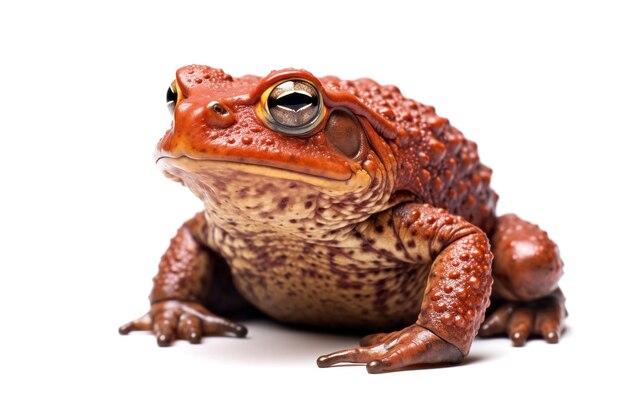 Un crapaud isolé sur un fond blanc