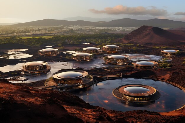 Photo les cratères de timanfaya dans les îles canaries