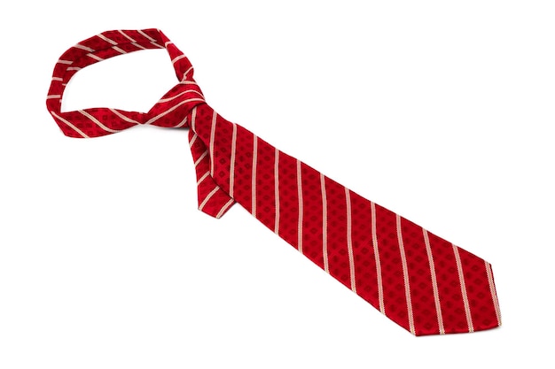 Cravate rayée rouge