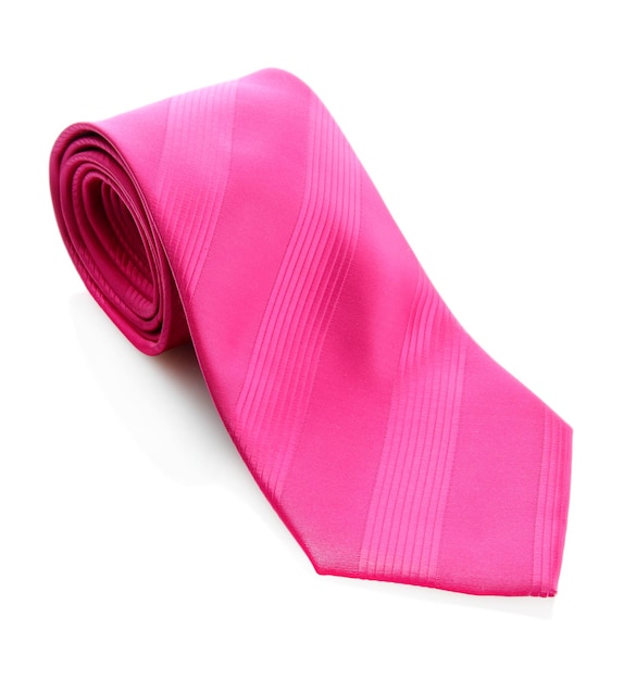 Cravate rose isolé sur blanc