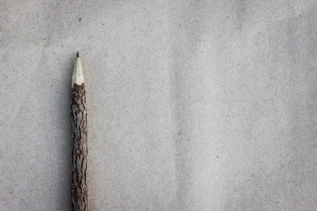 crayon de bois fabriqué à partir de branche d&#39;arbre sur papier