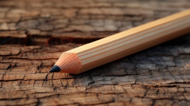 Photo crayon d'éducation sur fond de bois gros plan