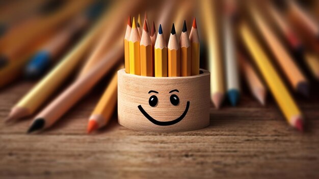 Photo un crayon avec un sourire