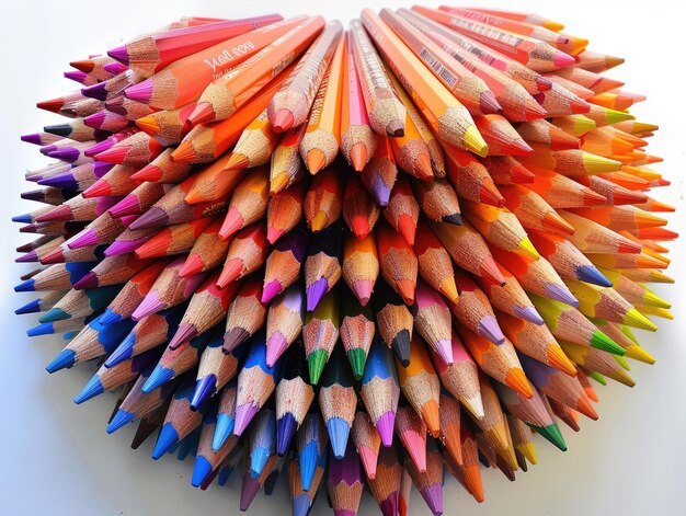 Des crayons colorés composés de motifs