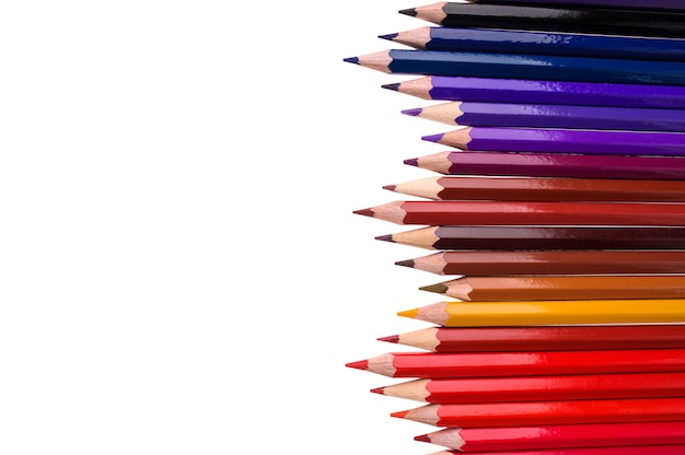 Crayons colorés avec espace copie