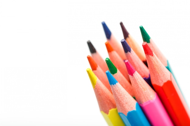 Crayons de couleur d'affilée