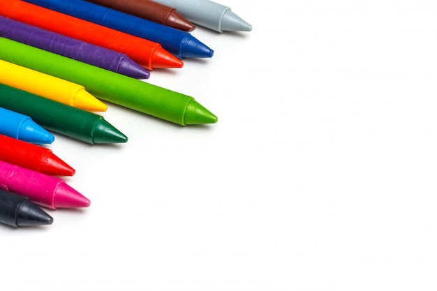 Photo crayons. crayons de cire colorés