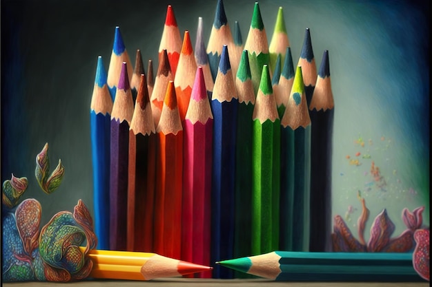 Crayons de différentes couleurs