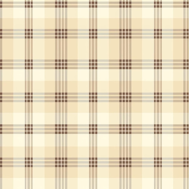 Cream Tartan Plaid Pattern Simplicité japonaise classique avec des vibrations de cottage