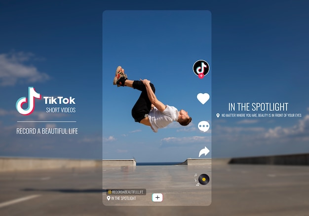 Photo créateur de contenu lifestyle sur collage tik tok