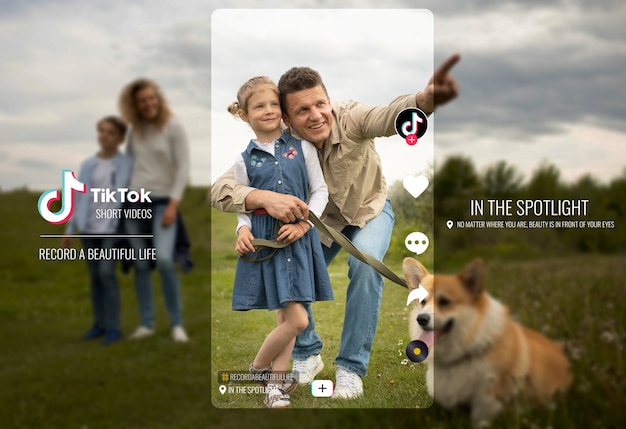 Photo créateur de contenu lifestyle sur collage tik tok