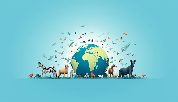 Création d'une affiche créative pour la journée mondiale des animaux