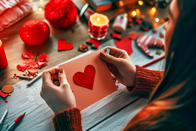 Création de cartes de la Saint-Valentin faites à la main