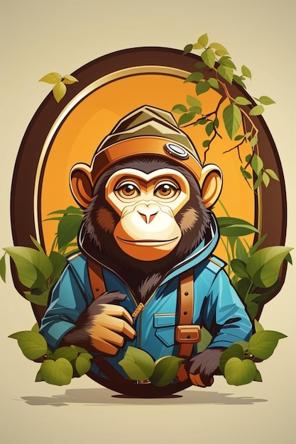 création de logo illustration singe